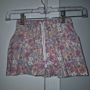 Cat & Jack 3T Floral Drawstring Skort in Peach and Pink